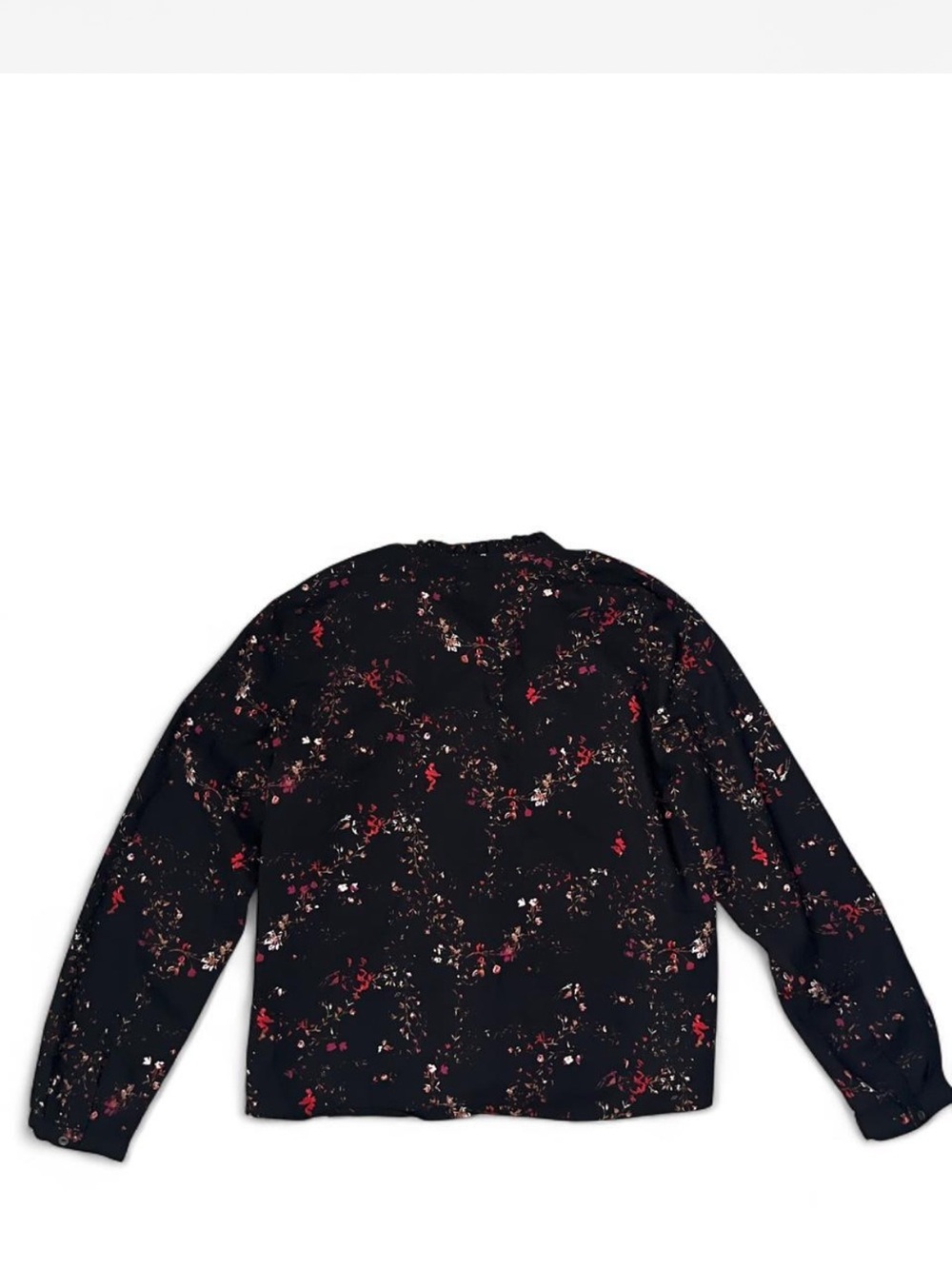 Lilla P Black Button-Up Top with Red & Pink Floral Print - Picture 4 of 4